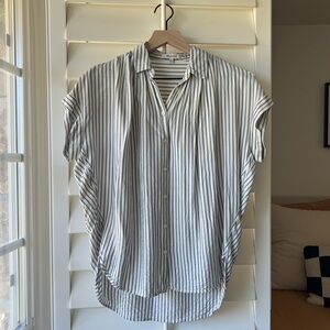 Madewell Blue and White Striped Button-Down Shirt